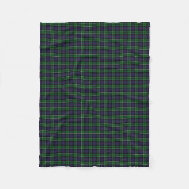 Couverture Polaire Clan écossais Leslie chassant le tartan classique (Devant)