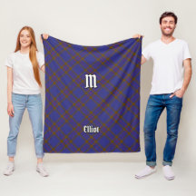 Clan Elliot moderne Tartan Fleece Blanche