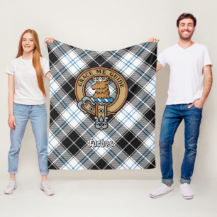 Couverture Polaire Clan Forbes Crest sur la robe Tartan