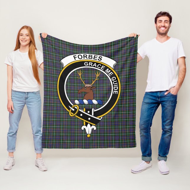 Couverture Polaire Clan Forbes de Druinnor Tartan Plaid (En situation)