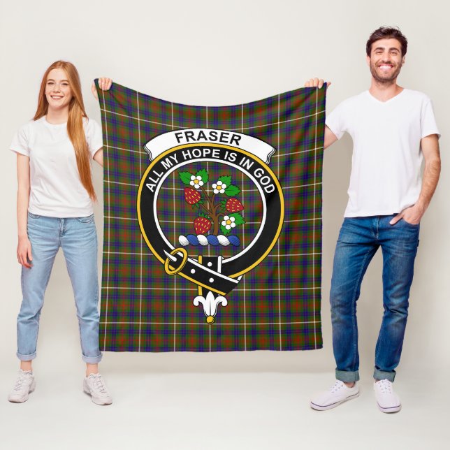 Couverture Polaire Clan Fraser Chasse Clan Badge Tartan Plaid (En situation)