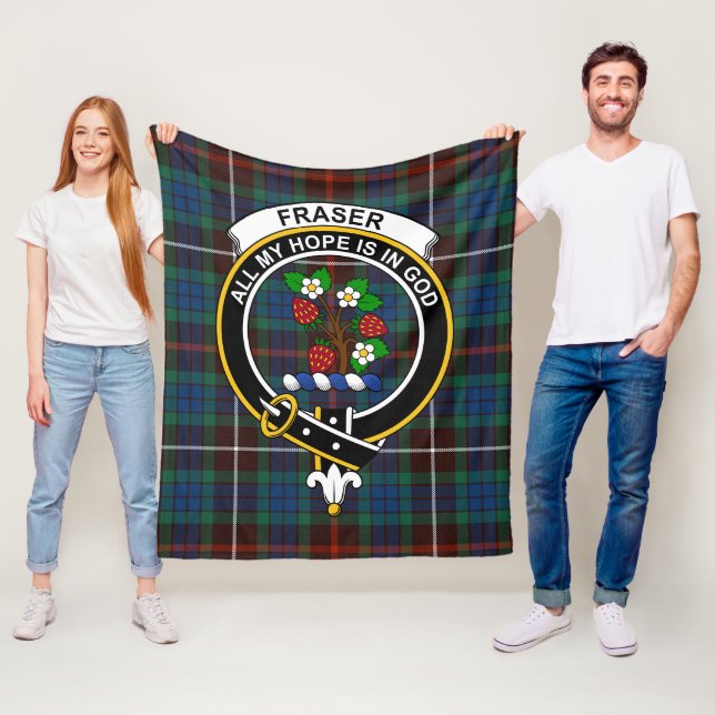 Couverture Polaire Clan Fraser Chasse Tartan Plaid Ancien (En situation)