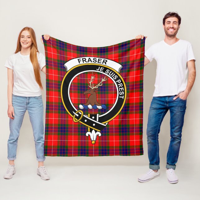 Couverture Polaire Clan Fraser Moderne de Lovat Tartan Plaid (En situation)