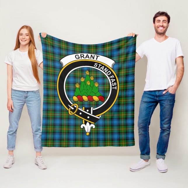 Couverture Polaire Clan Grant Chasse Tartan Plaid (En situation)