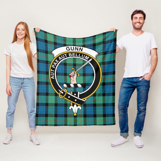 Couverture Polaire Clan Gunn Ancienne Tartan Plaid (En situation)