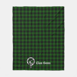 Couverture Polaire Clan Gunn Crest Badge et Tartan