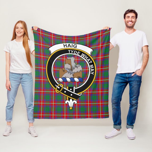 Couverture Polaire Clan Haig Tartan Plaid (En situation)