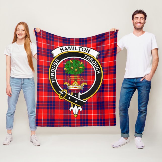Couverture Polaire Clan Hamilton Modern Tartan Plaid (En situation)