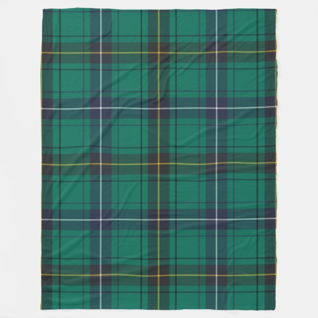 Couverture Polaire Clan Henderson Paid Green Black Tartan Check (Devant)