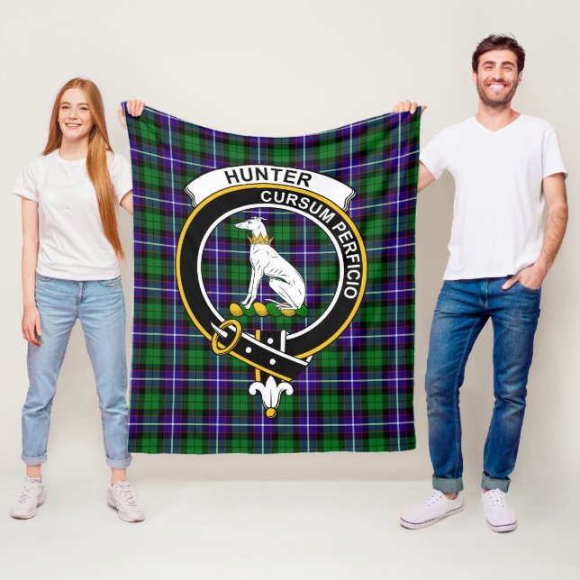 Couverture Polaire Clan Hunter Tartan Plaid (En situation)