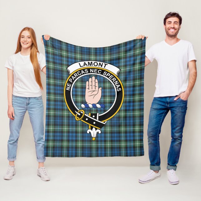 Couverture Polaire Clan Lamont Ancienne Tartan Plaid (En situation)