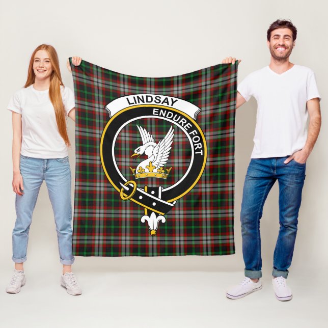 Couverture Polaire Clan Lindsay Chasse Tartan Plaid (En situation)
