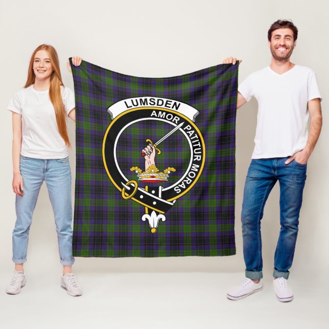 Couverture Polaire Clan Lumsden Chasse Tartan Plaid (En situation)