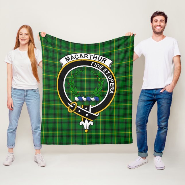 Couverture Polaire Clan MacArthur Tartan Plaid (En situation)