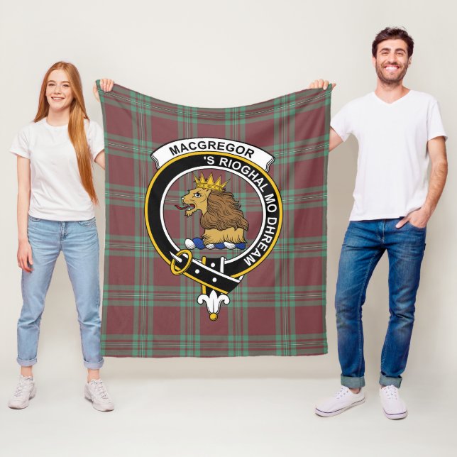 Couverture Polaire Clan MacGregor Chasse Ancienne Tartan Plaid (En situation)