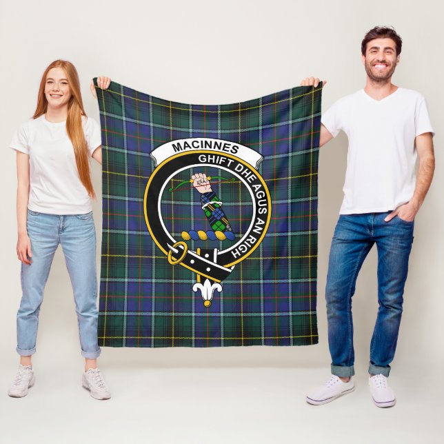 Couverture Polaire Clan MacInnes Tartan Plaid Moderne (En situation)
