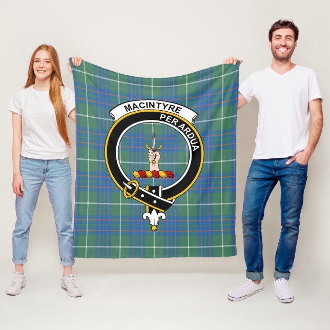 Couverture Polaire Clan MacIntyre Chasse Ancien Tartan Plaid (En situation)