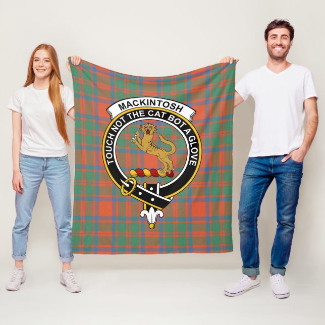 Couverture Polaire Clan MacKintosh Ancient Tartan Plaid (En situation)