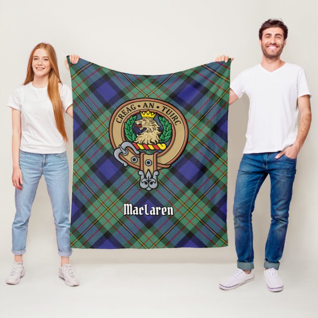 Couverture Polaire Clan MacLaren Crest sur Tartan (En situation)