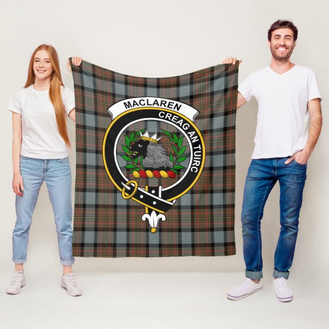 Couverture Polaire Clan MacLaren Patiné Tartan Plaid (En situation)