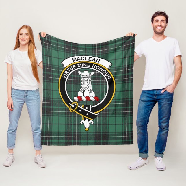 Couverture Polaire Clan MacLean Chasse Ancienne Tartan Plaid (En situation)