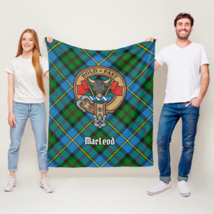 Couverture Polaire Clan MacLeod Crest sur Tartan