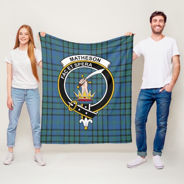 Couverture Polaire Clan Matheson Chasse Tartan antique Plaid (En situation)