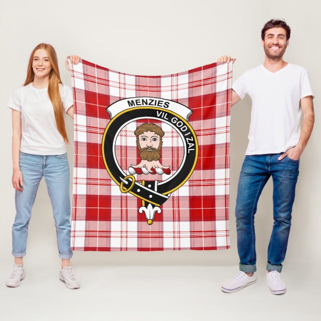 Couverture Polaire Clan MenZies Red Tartan Plaid (En situation)
