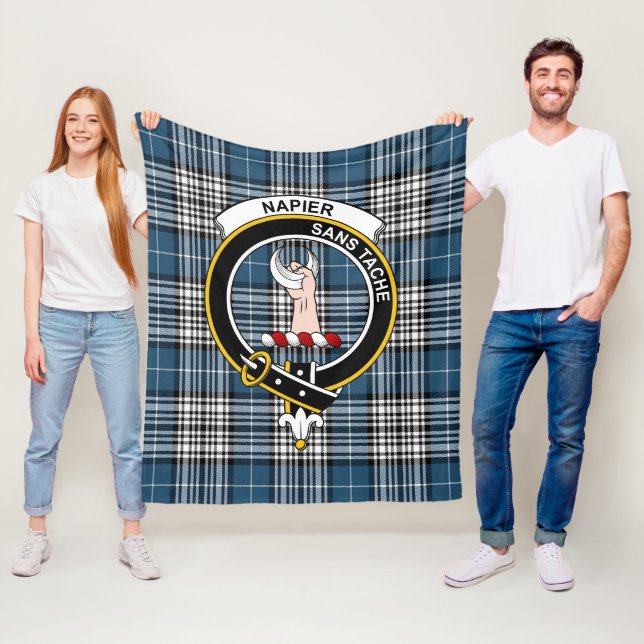 Couverture Polaire Clan Napier Tartan moderne Plaid (En situation)