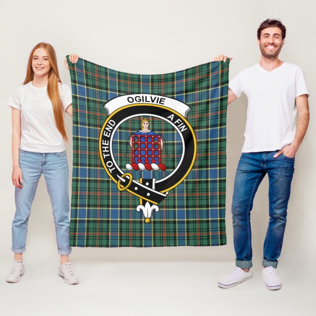 Couverture Polaire Clan Ogilvie Chasse Tartan antique Plaid (En situation)