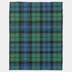 Couverture Polaire Clan Plaid Campbell Tartan Vert bleu noir