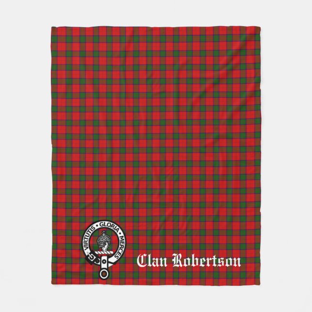 Couverture Polaire Clan Robertson Crest Badge et Tartan (Devant)