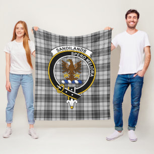 Couverture Polaire Clan Sandilands Gris Tartan Plaid