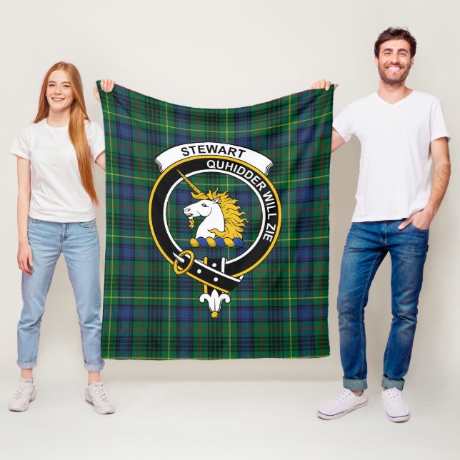Couverture Polaire Clan Stewart Chasse Moderne (d'Appin) Tartan Plai (En situation)