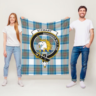 Couverture Polaire Clan Stewart Muted Blue (of Appin) Tartan Plaid