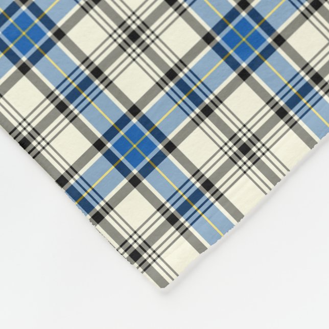Couverture Polaire Clan Tartan bleu et blanc (Coin)