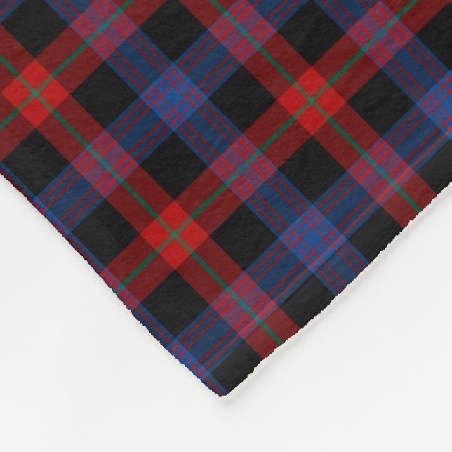Couverture Polaire Clan Tartan Royal bleu et rouge Brown (Coin)