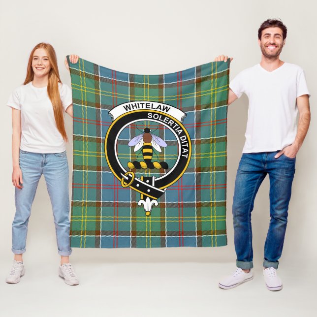 Couverture Polaire Clan Whitelaw Tartan Plaid Ancien (En situation)