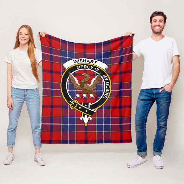 Couverture Polaire Clan Wishart robe Tartan Plaid (En situation)