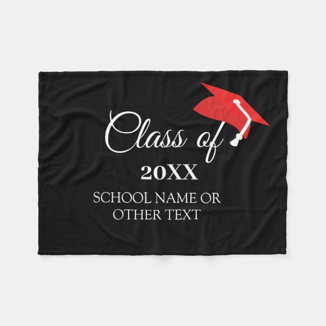 Couverture Polaire Classe avec année personnalisée et lycée (Devant (Horizontal))