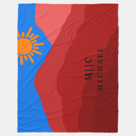 Couverture Polaire classe rétro simple moderne monogramme personnalis