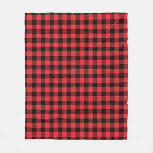 Couverture Polaire Classic Rouge & Buffle Noir Plaid Vérifié