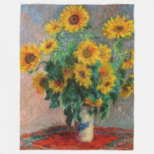 Couverture Polaire Claude Monet - Bouquet de tournesols