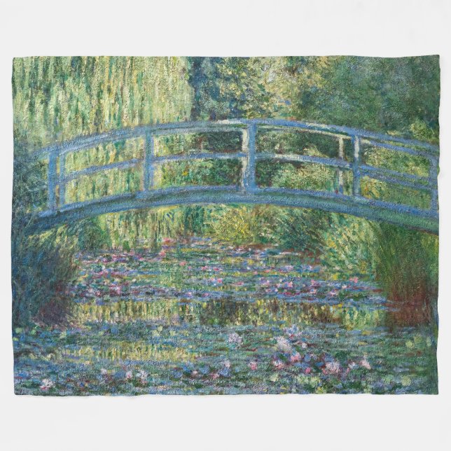 Couverture Polaire Claude Monet - Eau Lily étang, Harmonie verte (Devant (Horizontal))