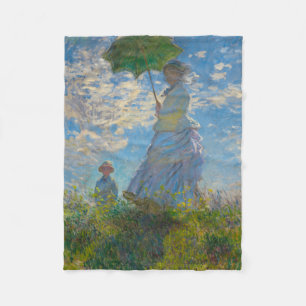 Couverture Polaire Claude Monet Femme avec un parasol