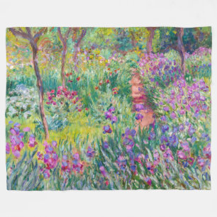 Couverture Polaire Claude Monet - Le jardin d'Iris à Giverny