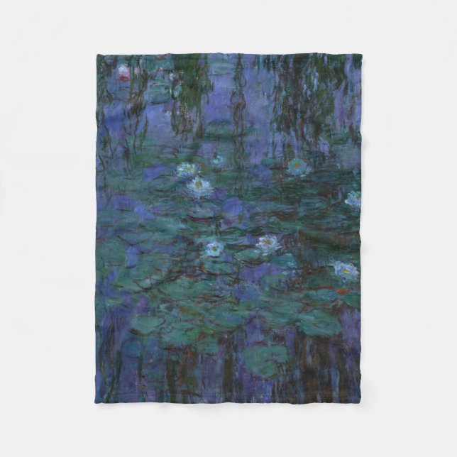 Couverture Polaire Claude Monet - nénuphars bleus (Devant)