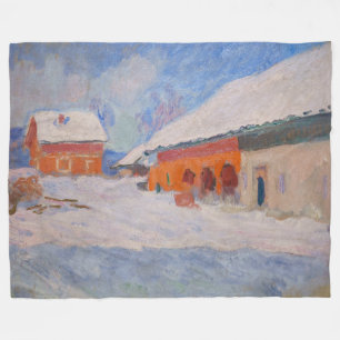 Couverture Polaire Claude Monet - Norvège, Maisons rouges à Bjornegaa