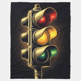 Couverture Polaire Clé graphique en gras Stoplight sur noir
