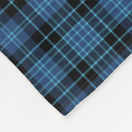 Couverture Polaire Clergé écossais bleu et noir Tartan